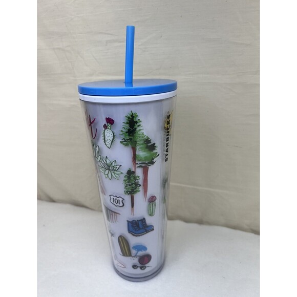 Starbucks CALIFORNIA State 2019 Venti Tumbler Cold Cup 24 OZ with Lid Straw NEW! - Picture 4 of 8